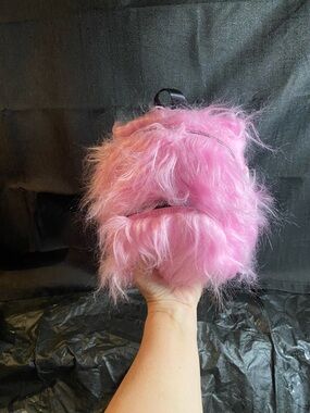 Sugar Thrillz Pink Fuzzy Kids Backpack